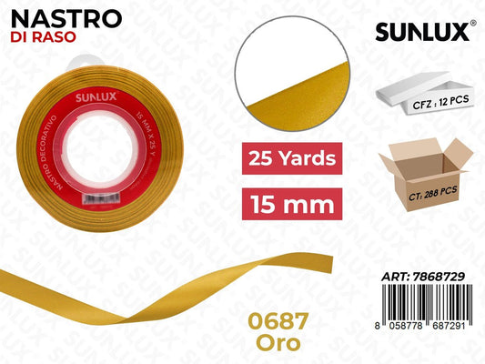 Nastro di Raso 0687 Oro 25Y*1.5CM
