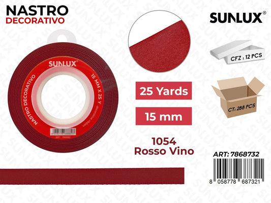 Nastro di Raso 1054 Rosso Vino 25Y*1.5CM