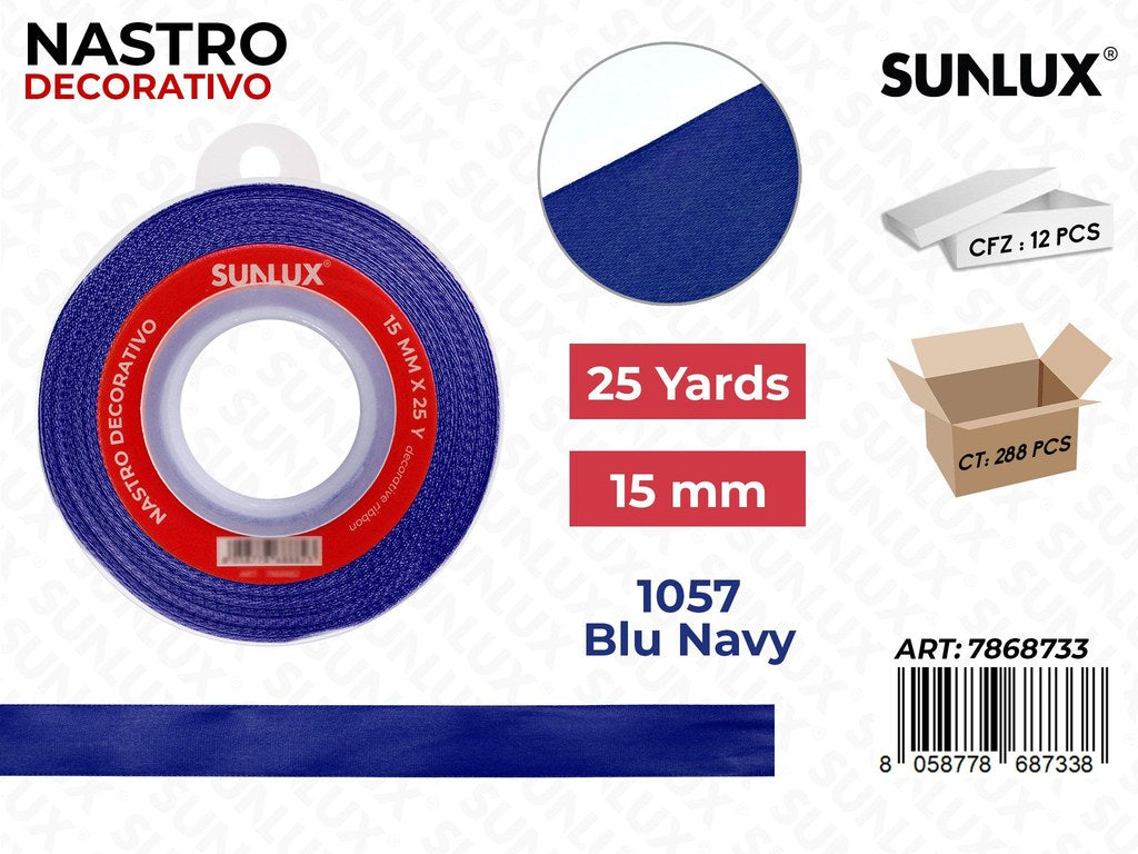 Nastro di Raso 1057 Blu Scuro 25Y*1.5CM