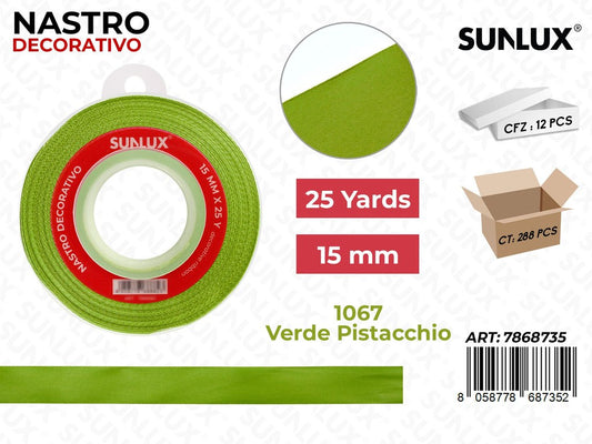 Nastro di Raso 1067 Verde Acido 25Y*1.5CM