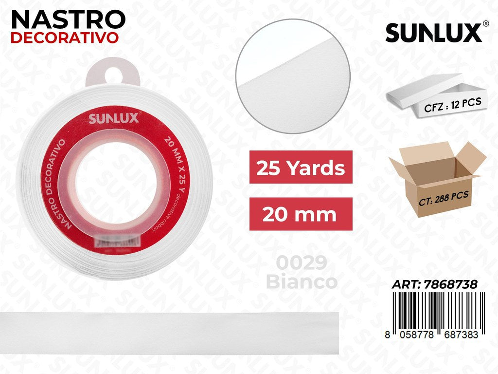 Nastro di Raso 0029 Bianco 25Y*2CM