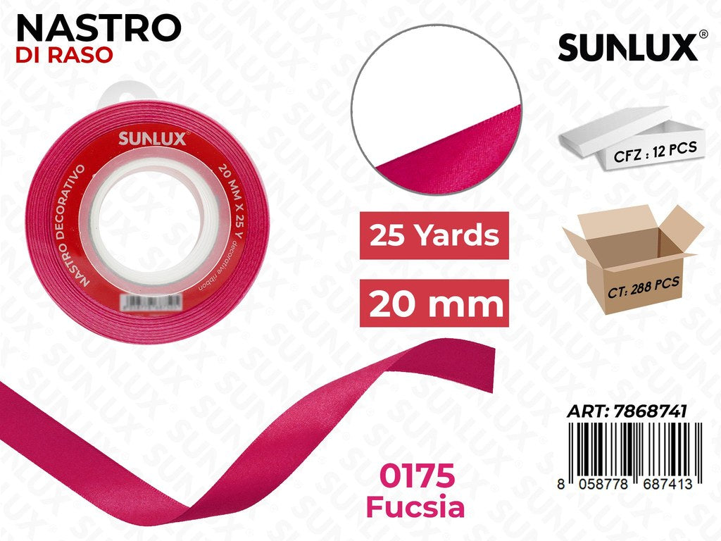 Nastro di Raso 0175 Fucsia 25Y*2CM