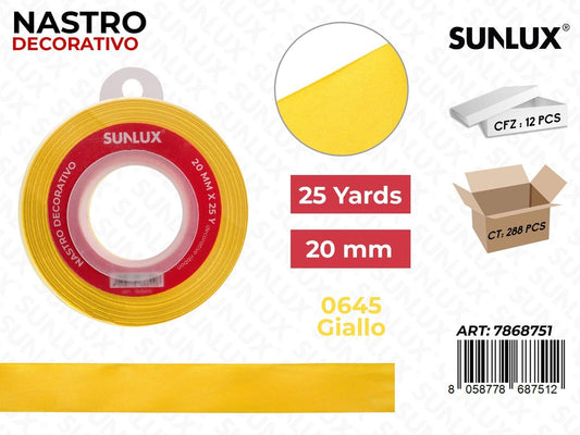 Nastro di Raso 0645 Giallo 25Y*2CM