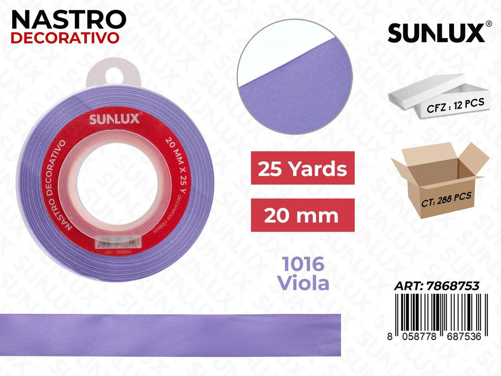 Nastro di Raso 1016 Viola 25Y*2CM
