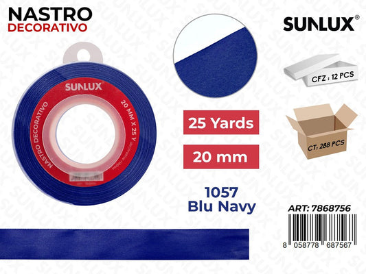 Nastro di Raso 1057 Blu Scuro 25Y*2CM