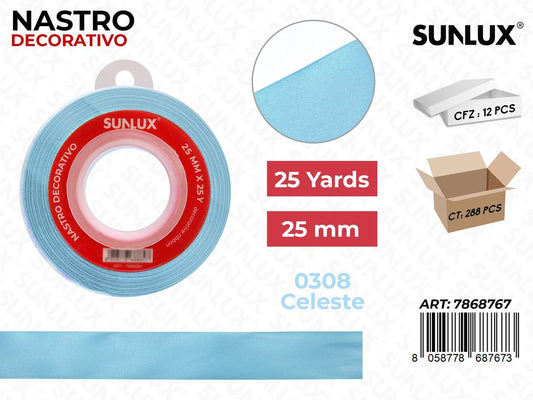 Nastro di Raso 0308 Celeste 25Y*2.5CM
