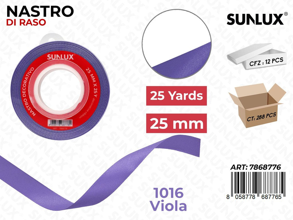 Nastro di Raso 1016 Viola 25Y*2.5CM