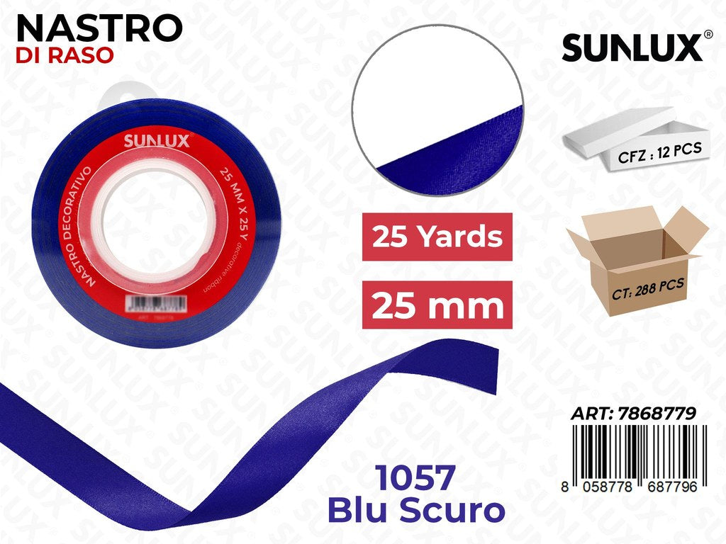Nastro di Raso 1057 Blu Scuro 25Y*2.5CM