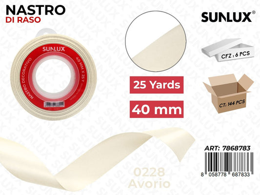 Nastro di Raso 0028 Avorio 25Y*4CM