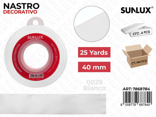 Nastro di Raso 0029 Bianco 25Y*4CM