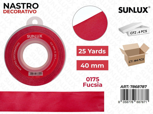 Nastro di Raso 0175 Fucsia 25Y*4CM