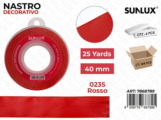 Nastro di Raso 0235 Rosso 25Y*4CM