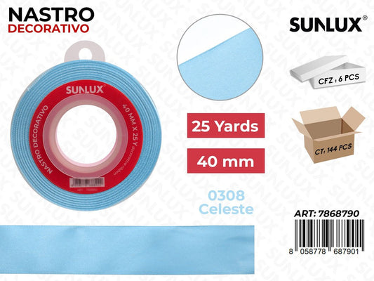 Nastro di Raso 0308 Celeste 25Y*4CM