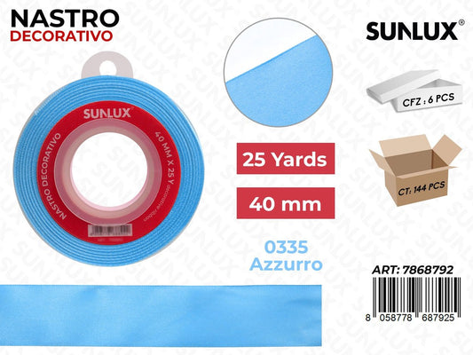 Nastro di Raso 0335 Azzurro 25Y*4CM