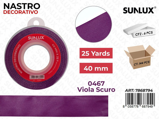Nastro di Raso 0467 Viola Scuro 25Y*4CM
