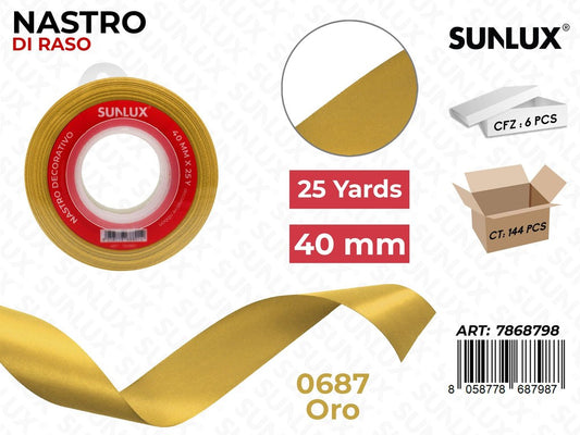 Nastro di Raso 0687 Oro 25Y*4CM