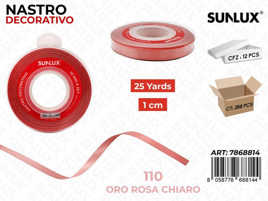 Nastro Dec. Raso 110 Oro Rosa Ch. 25Y*1CM