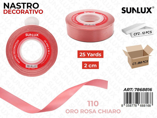 Nastro Dec. Raso 110 Oro Rosa Ch. 25Y*2CM