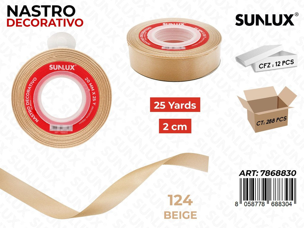 Nastro Dec. Raso 124 Beige 25Y*2CM