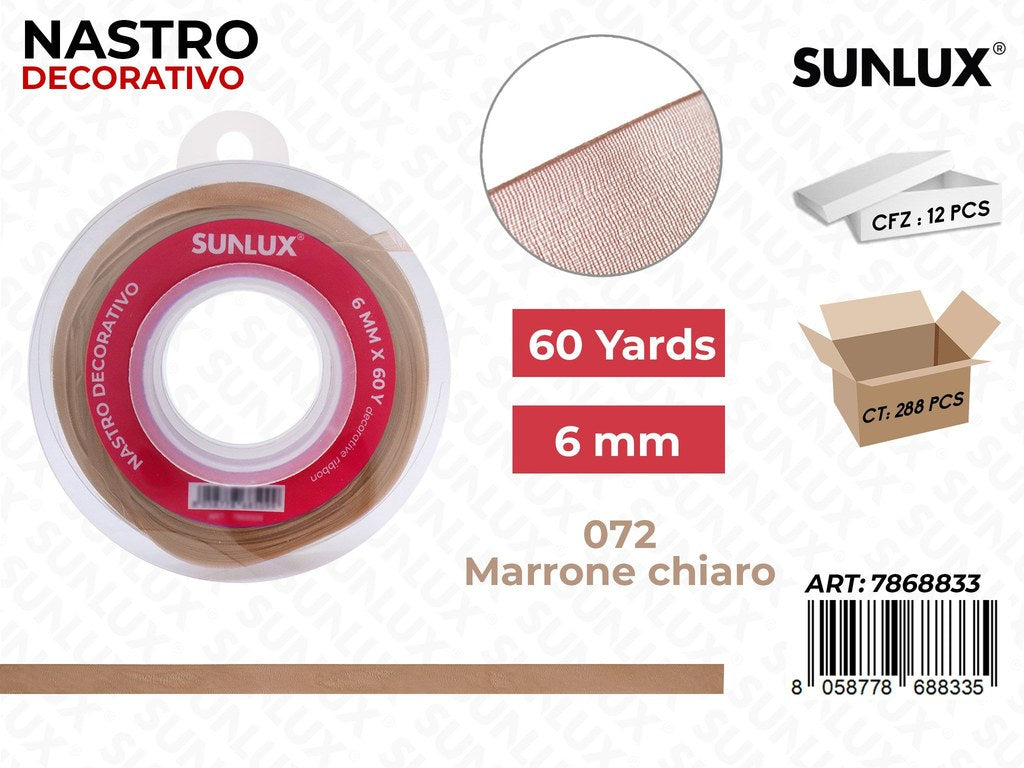 Nastro Dec. 072 Marrone Ch. 60Y*6MM