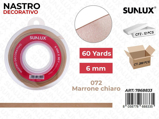 Nastro Dec. 072 Marrone Ch. 60Y*6MM