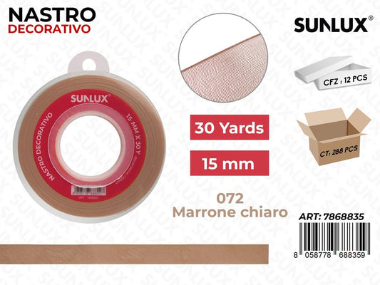 Nastro Dec. 072 Marrone Ch. 30Y*15MM