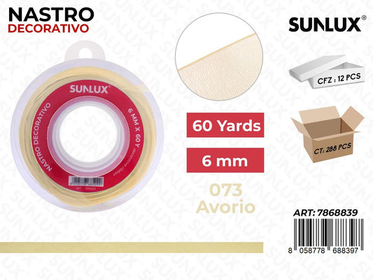 Nastro Dec. 073 Avorio 60Y*6MM