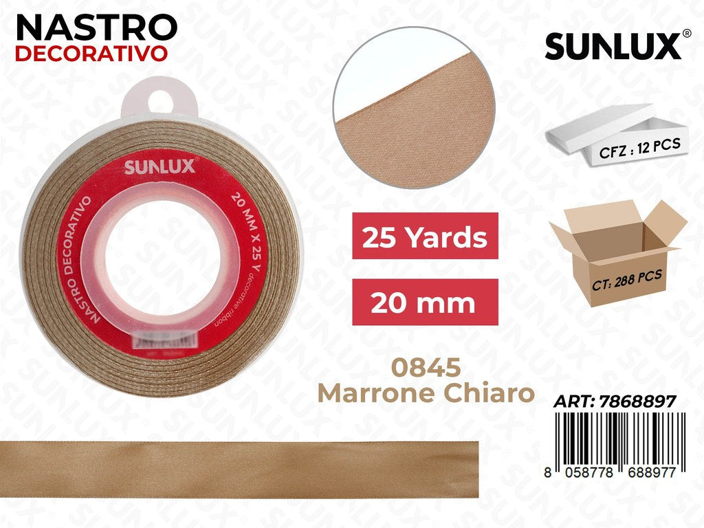 Nastro Decorativo Raso 0845 Marr. Ch. 25Y*25MM