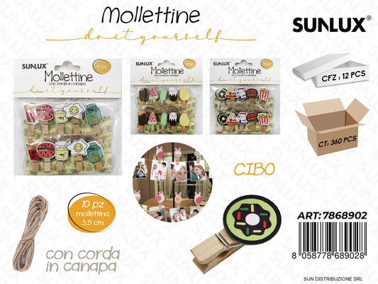 Mollettine c/ Corda Cibo Ass. 3.5CM 10PCS
