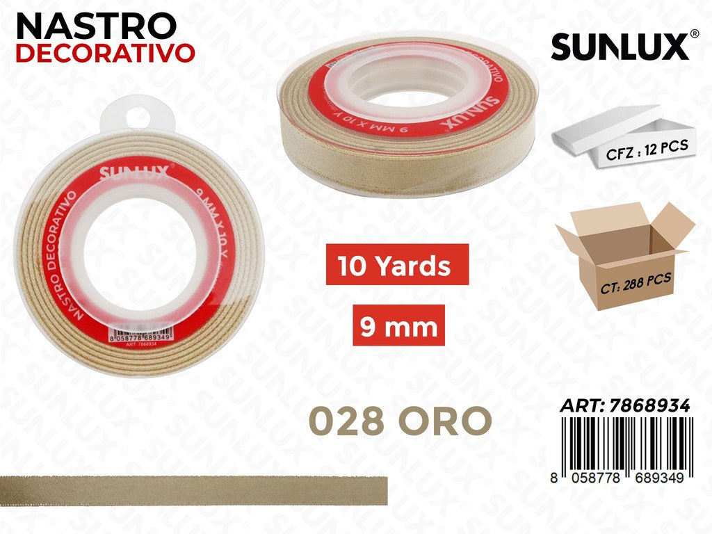 Sunlux Nastro Dec. Oro 028 9MM*10Y