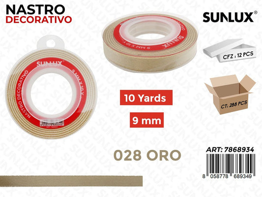 Sunlux Nastro Dec. Oro 028 9MM*10Y
