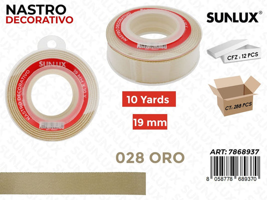 Sunlux Nastro Dec. Oro 028 19MM*10Y