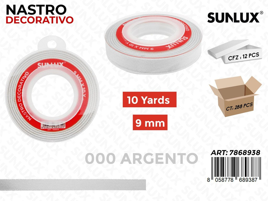 Sunlux Nastro Dec. Argento 000 9MM*10Y