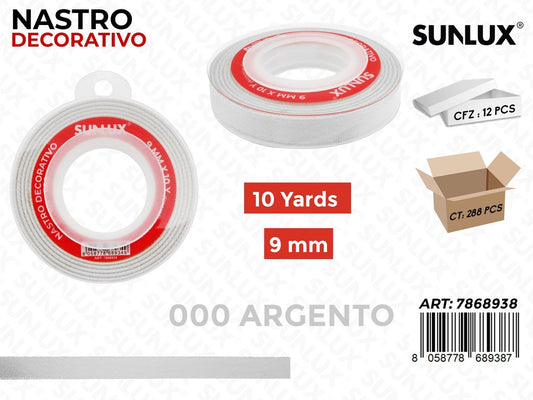 Sunlux Nastro Dec. Argento 000 9MM*10Y