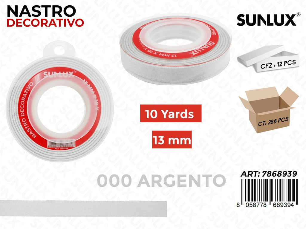 Sunlux Nastro Dec. Argento 000 13MM*10Y