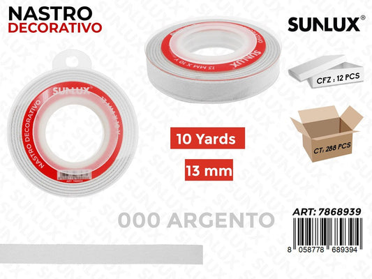 Sunlux Nastro Dec. Argento 000 13MM*10Y