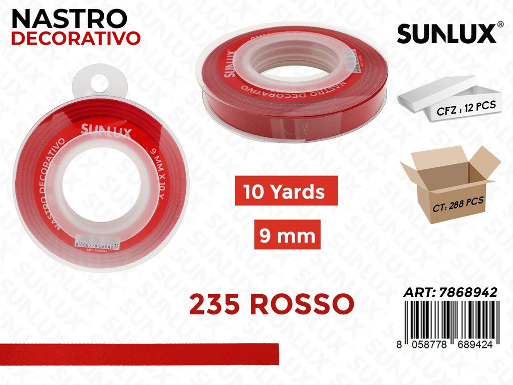 Sunlux Nastro Dec. Rosso 235 9MM*10Y