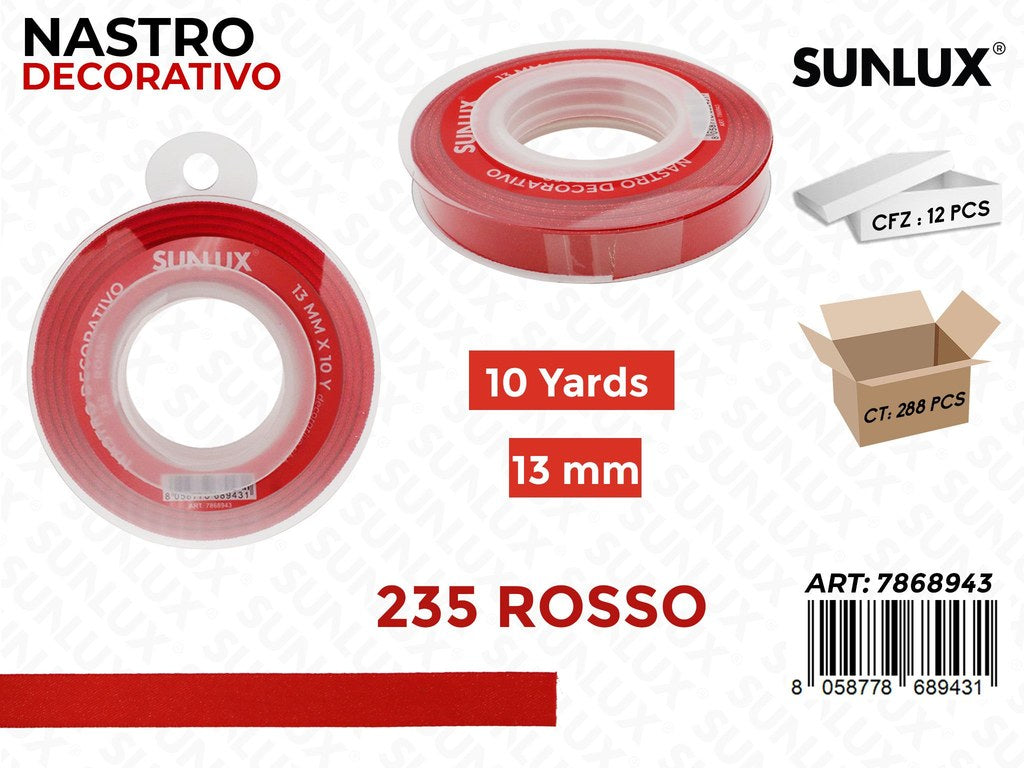 Sunlux Nastro Dec. Rosso 235 13MM*10Y