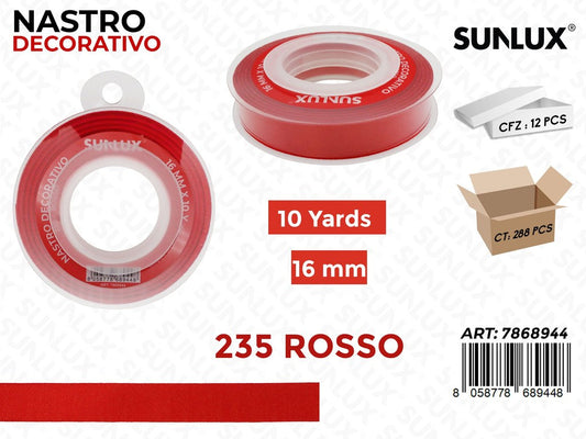 Sunlux Nastro Dec. Rosso 235 16MM*10Y