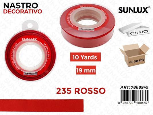 Sunlux Nastro Dec. Rosso 235 19MM*10Y
