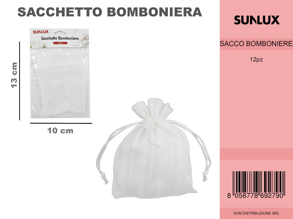Sacchetto Bomb. Bianco 10*13CM