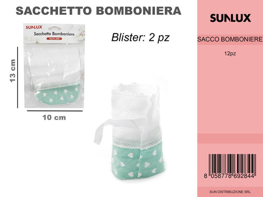 Sacchetto Bomb. Bianco-tiffany 2PC-10*13CM