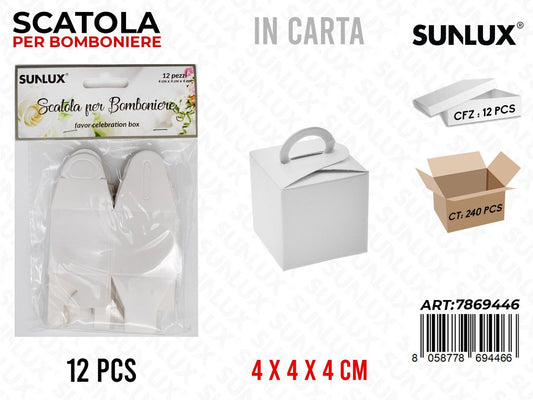 Sunlux Scatola Bomb. in Carta 12PCS 4*4*4CM
