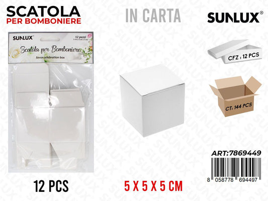 Sunlux Scatola Bomb. in Carta 12PCS 5*5*5CM