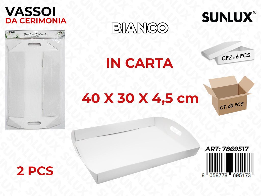 Sunlux Vassoi Cerimonia Bia. 2PCS 40*30*4.5CM