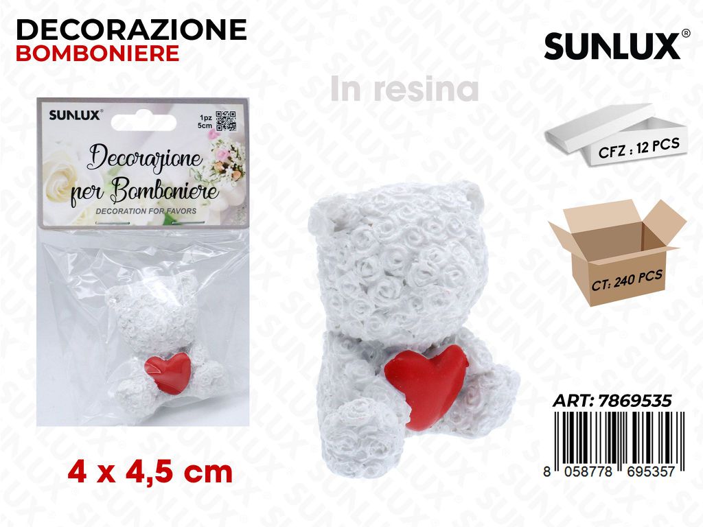 Sunlux Dec. Bomb. Orsetto Resina 4*4.5CM