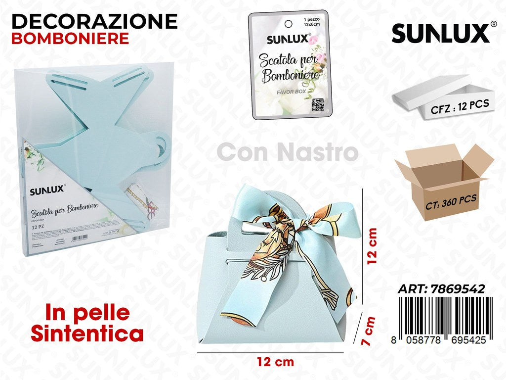 Sunlux Scatola Bomb. Celeste c/Nastro 12*7CM
