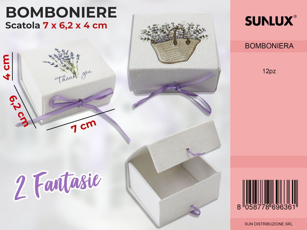 Scatola Bomboniere Lavanda 7*6.2*4CM