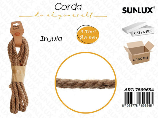 Sunlux Corda in Juta D.8MM*3MT