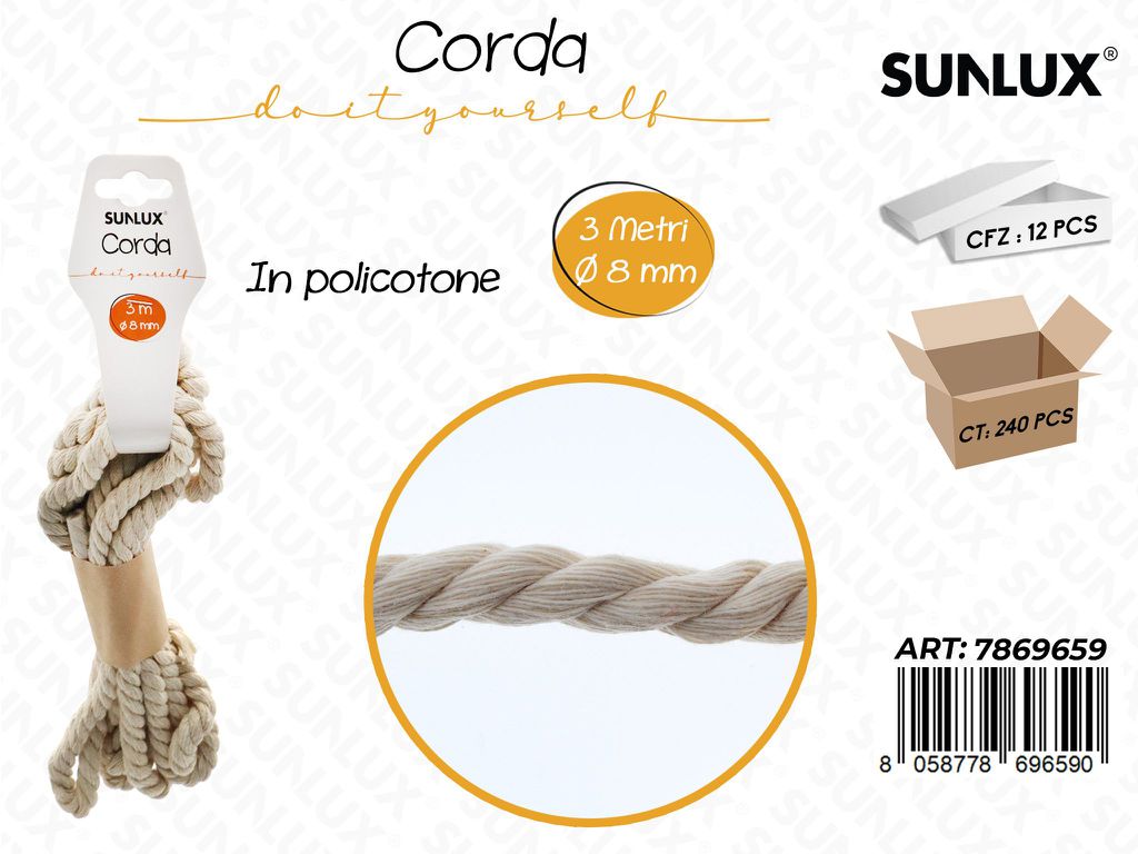 Sunlux Corda in Policotone D.8MM*3MT